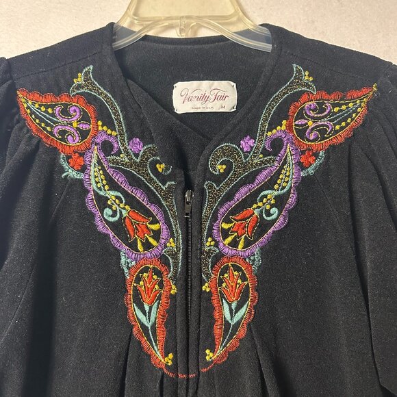 Vanity Fair Other - VANITY FAIR Embroidered Velour Housecoat Gown Robe sz‎ M floral Made In USA  vtg
